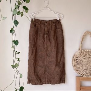 Brown Linen Skirt